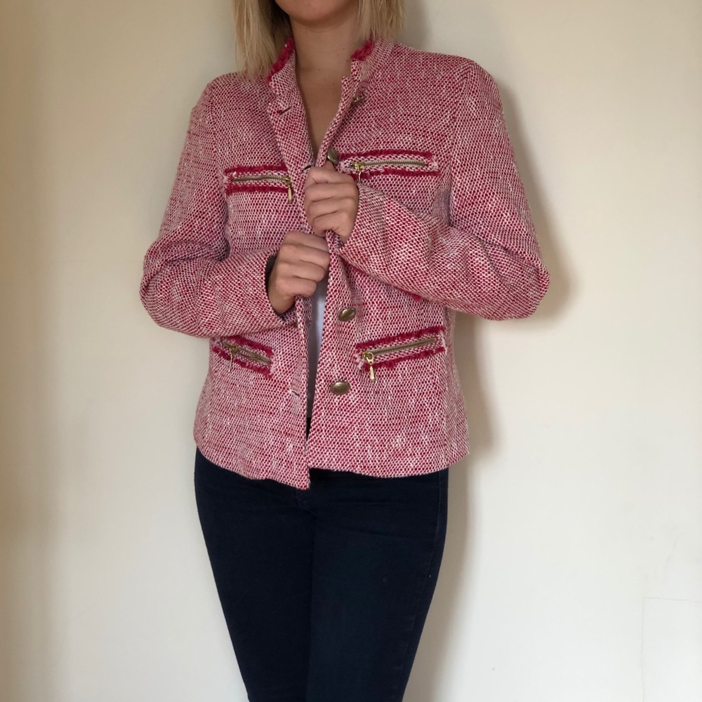 Zara textured short blazer
